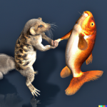 DALL·E 2023-04-19 11.53.14 - A koi fish and a golden gopher shaking hands in 3d render.png