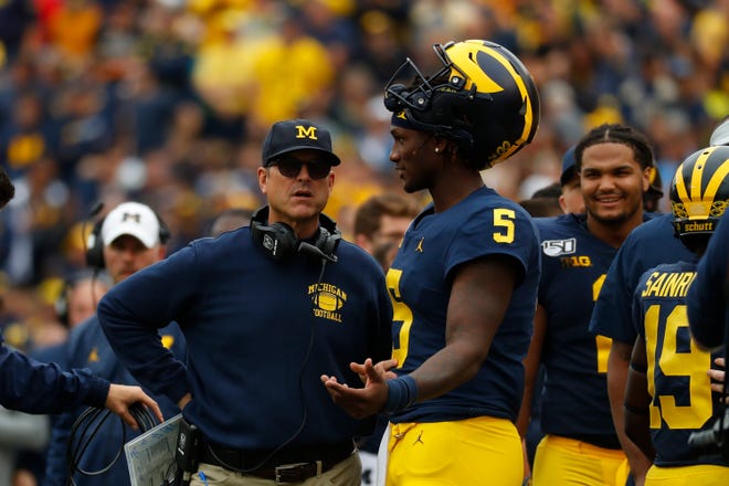 Jim Harbaugh and Joe Milton