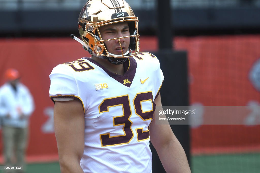minnesota-golden-gophers-safety-michael-vojvodich-warms-up-before-a-picture-id1057651822