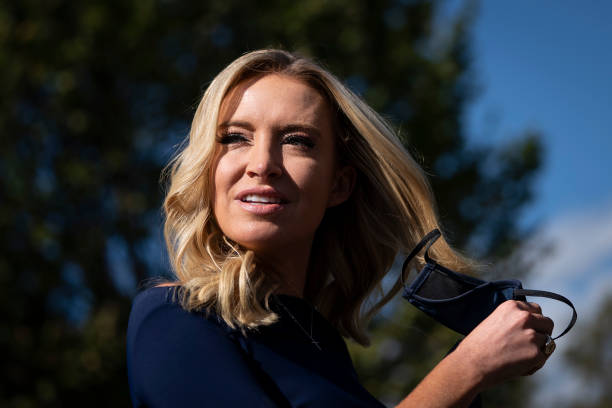 white-house-press-secretary-kayleigh-mcenany-takes-off-her-face-picture-id1228848321